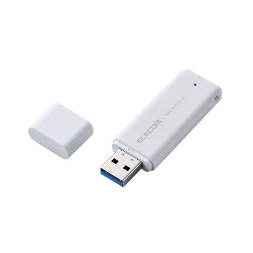 シンプルなデザインのUSB 5Gbps(USB3.2(Gen1))外付けポータブルSSD■キャップでUSBコネクターへのゴミやホコリなどをブロックできる、シンプルなデザインのキャップ式USB 5Gbps(USB3.2(Gen1))外付けSS...