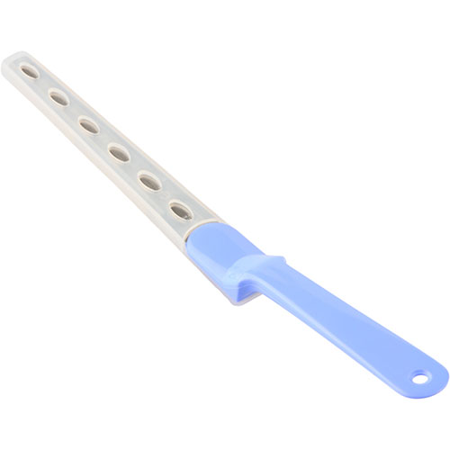 ペーパーナイフ キャップ付き ブルー持ちやすい”リフトアップハンドル”、切れ味の証である”しなる刃体”。材質 : 柄部…ABS樹脂/刃体…ステンレス刃物鋼 商品サイズ : 220×20×20mm 商品重量 : 20g
