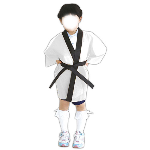 【20個セット】 ARTEC カラー不織布ハッピ 子供用 J 白 ATC1291X20