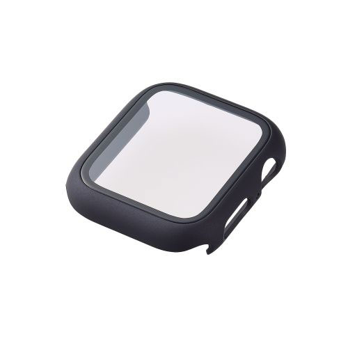エレコム Apple Watch 44mm用フルカバーケース プレミアムゴリラガラス 高透明 ブラック AW-20MFCGOBK