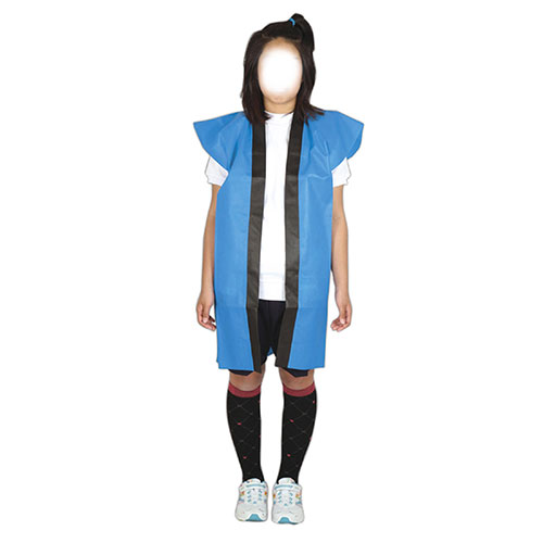 ARTEC ロングハッピ不織布 黒(赤襟)S(ハチマキ付) ATC1552