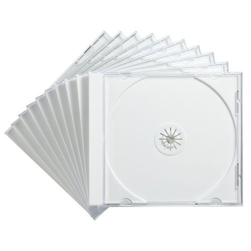 【5個セット(10枚×5)】 サンワサプライ Blu-ray・DVD・CDケース(10枚セット・ホワイト) FCD-PN10WNX5