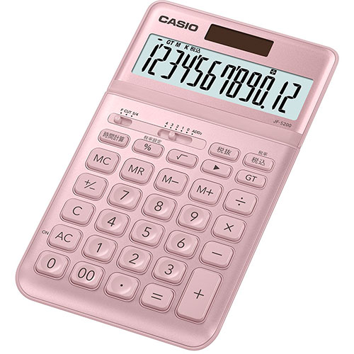 カシオ計算機 CASIO スタイリッシュ電卓 ジャストタイプ12桁 ピンク JF-S200-PK-N カシオ計算機 CASIO スタイリッシュ電卓 ジャストタイプ12桁 ピンク JF-S200-PK-N