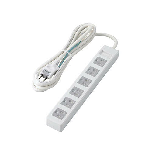 エレコム 3pinタップ/ホコリシャッター付/6個口/2.5m/ホワイト T-T1C-3625WH