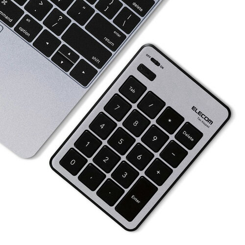 エレコム Bluetoothテンキーパッド パンタグラフ MacOS対応 薄型 シルバー TK-TBPM01SV