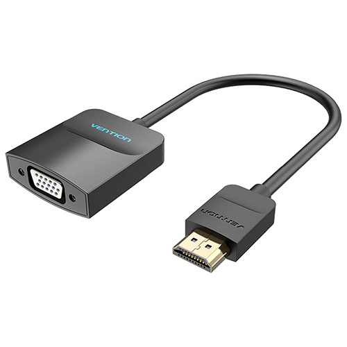 【ポイント5倍 ワンダフルデー 6月1日 0:00～23:59限定】VENTION HDMI to VGA 変換ケーブル 1方向タイプ 0.15m Black 42-2670