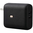 エレコム AC充電器一体モバイルバッテリー(5000mAh/12W/A×2) ブラック DE-AC06-5000BK