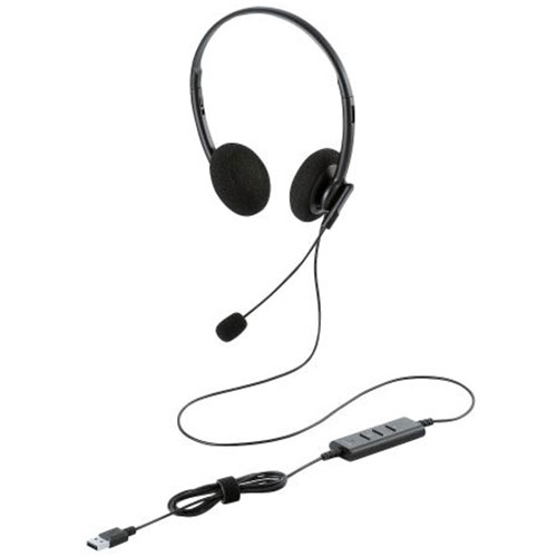 エレコム 小型両耳ノイズリダクションヘッドセット HS-HP103UNCBK エレコム 小型両耳ノイズリダクションヘッドセット HS-HP103UNCBK