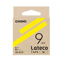 【5個セット】 カシオ計算機 Lateco 詰め替え用テープ 9mm 黄テープ 黒文字 XB-9YWX5