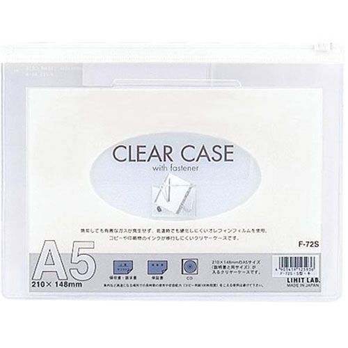 LIHIT LAB. クリヤーケース(ヨコ型) A5S 白 F-72S-WH