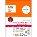 LIHIT LAB. ツイストリング ノート 専用リーフ A6 N-1663