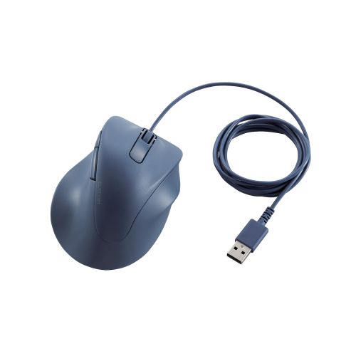 エレコム 静音 有線マウス EX-G 5ボタン Mサイズ ブルー M-XGM30UBSKBU
