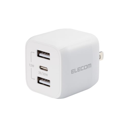 エレコム USB Power Delivery 32W キューブAC充電器(C×1+A×2) MPA-ACCP4032WH エレコム USB Power Delivery 32W キューブAC充電器(C×1+A×2) MPA-ACCP4032WH