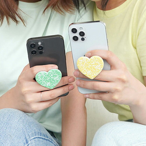 EMBL　楽天市場店のグリップトック スマホグリップ ハート型 マーブル イエロー 2107GRTHBLYEL28 韓国 人気 韓流 おしゃれ ブランド スマホスタンド 落とさない Griptok 【日本正規品】｜アングル3