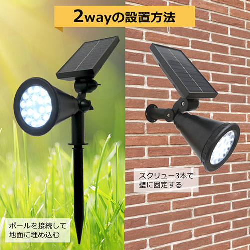 センター商事 18LEDソーラーパネルライト ホワイト YC-SW6069-WH