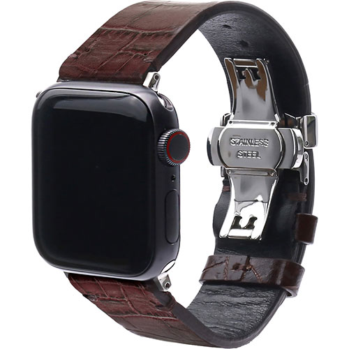 Abbi SIGNATURE LIPARI イタリアンレザーバンド for Apple Watch 49/45/44/42mm ダークブラウン ABS26143AW