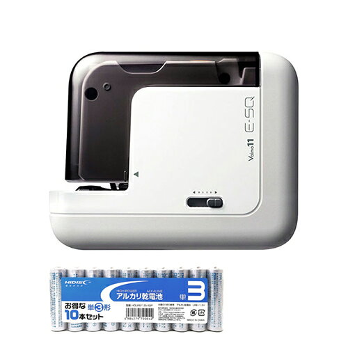 MAX マックス 電動ホッチキス バイモ11 E-SQ BH-11F + アルカリ乾電池 単3形10本パックセット EH90044+HDLR6/1.5V10P