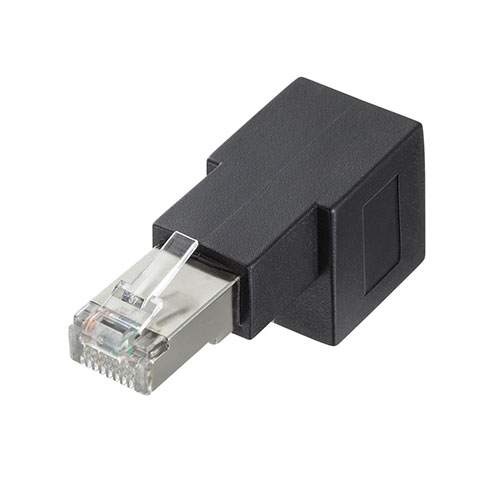 【5個セット】 サンワサプライ RJ-45L型変換アダプタ(下出し カテゴリ6A STP) ADT-RJ6A-LDX5