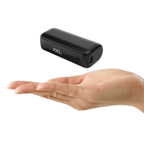 【5個セット】 HIDISC ハーフサイズ 5000mAh モバイルバッテリー ブラック HD2-MBTCH5000BKX5