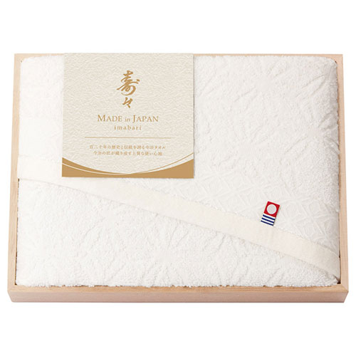 寿々〜じゅじゅ〜 日本製 愛媛今治 木箱入りフェイスタオル 白 22412902