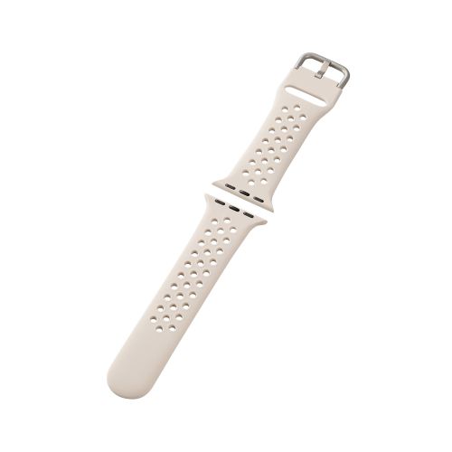 エレコム Apple Watch用 シリコンバンド アクティブ (41/40/38mm) スターライト AW-40BDSCNWH