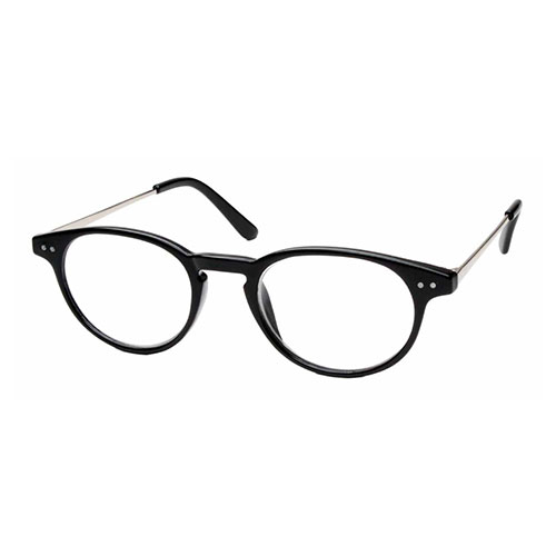 エニックス 老眼鏡に見えないクラシックなメガネ RESA リーディンググラス ボストンタイプ 【倍率1.5倍】 ブラック×シルバー ser-701-15BK