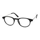 エニックス 老眼鏡に見えないクラシックなメガネ RESA リーディンググラス ボストンタイプ 【倍率1.5倍】 ブラック×シルバー ser-701-15BK