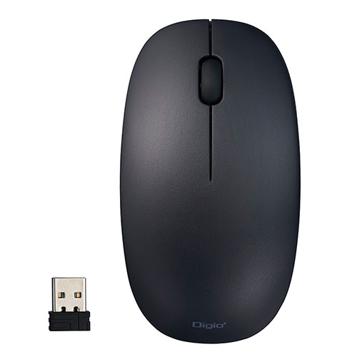 Digio デジオ 2Way電池 無線3ボタン BlueLEDマウス ブラック MUS-RKT211BK