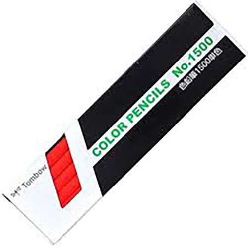 EMBL 楽天市場店の【1ダース(12本)×5セット】 トンボ鉛筆 色鉛筆 1500単色 しゅいろ Tombow-1500-26X5｜アングル2