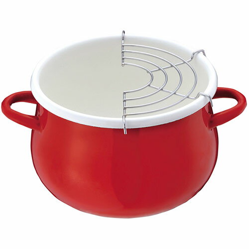パール金属 プチクック ホーロー天ぷら鍋16cm レッド HB-1678