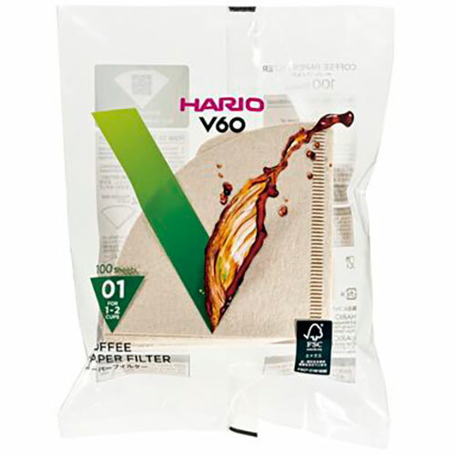 【5セット】 HARIO V60用ペーパーフィルター01M 1〜2杯用 100枚入 VCF-01-100MX5