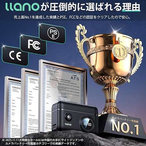 llano デュアル カメラバッテリー 急速充電器 LP-E17用 2つ同時に充電 CHARGER-LP-E17
