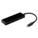 ナカバヤシ USB3.2Gen1Type-C4P変換ガラスハブ ブラック UH-C3234BK(2)
