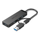 VENTION 4-Port USB 3.0 ハブ セルフパワー / バスパワー対応 Type C&USB3.0 2-in-1 0.15M ABS Type ブラック CH-8467
