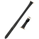 エレコム Apple Watch 41/40/38mm バンド ソフトレザー 2重巻きスリムタイプ &me チャコールグレー AW-41BDLWJGY
