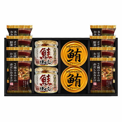 海味彩 フリーズドライ&鮭ほぐし バラエティセット おみそ汁3種、オクラ入野菜スープ、鮭ほぐし、まぐろ油漬け AZS-502