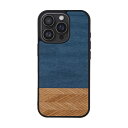 Man & Wood マンアンドウッド MagSafe対応天然木ケース for iPhone 16 Pro Denim I27072i16PR(2)