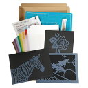 トラストプリンティング 切り絵スターターキット 大(ノートサイズ) 切り絵道具一式/イルカ・しまうま・ばらのセット TT-ST-002