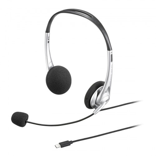 サンワサプライ USB TypeCヘッドセット MM-HSTC03SV サンワサプライ USB TypeCヘッドセット MM-HSTC03SV
