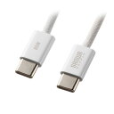 サンワサプライ USB Type-Cシリコンメッシュケーブル PD60W ホワイト 1m KU-CCP60SM10W