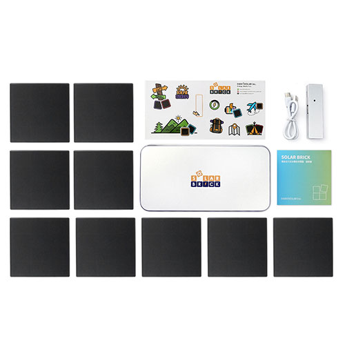 SolarBrick マグネット式組み立てソーラー充電器 パネル9枚(ブラック)セット SB-9PBK