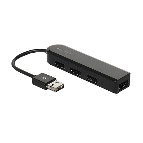 【3セット】 ナカバヤシ USB2.0両面挿し充電HUB ブラック UH-2364BKX3