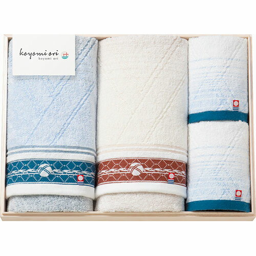 今治タオル koyomi ori フェイスタオル2P&ウォッシュタオル2P(国産木箱入) フェイスタオル、ウォッシュ..