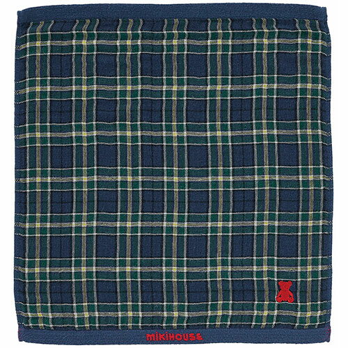 ミキハウス ふわはだたおる ハンドタオル 紺 34×34cm C6073617