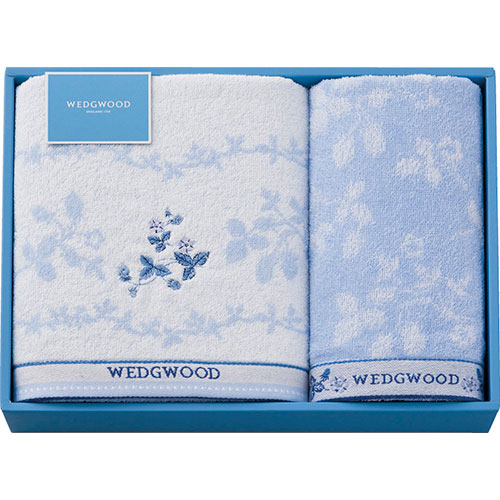 ウェッジウッド ワイルドストロベリーブルー バスタオル&フェイスタオル バスタオル60×120cm、フェイスタオル34×75cm L9011555