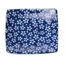 ヤマコー てまひま工房 プチ風水・盛塩小皿 角型 藍 山桜 yamaco78458