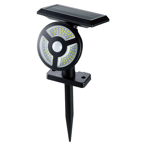 ソーラー充電式 人感センサー防犯ライト 壁にも取り付け可能・防水性能/IPX54相当　22546611