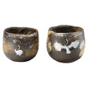 京焼・清水焼 吉祥鶴 組湯呑 湯呑(大)(約230ml)(約φ85×75mm)・湯呑(小)(約180ml)(約φ80×70mm)×各1 22506307