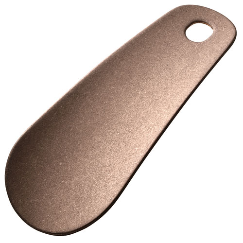 田辺金具 靴ベラ 革付き 純銅(ブロンズ)ダメージ仕様個箱入 TK-5106