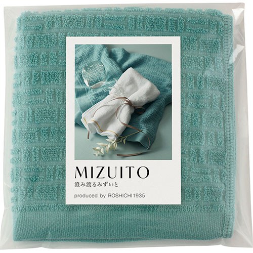 【10枚セット】 MIZUITO 澄み渡るみずいと 大阪泉州ハンドタオル ブルーグリーン 32×34cm B1026615X10